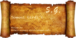 Somosi Girót névjegykártya